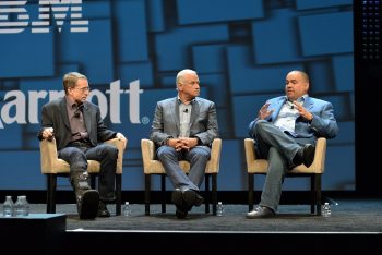 (L-R): Gelsinger, IBM's LeBlanc and their joint customer from Marriot Group, Alan Rosa who is SVP of Tech Delivery and Security